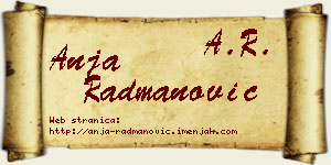 Anja Radmanović vizit kartica